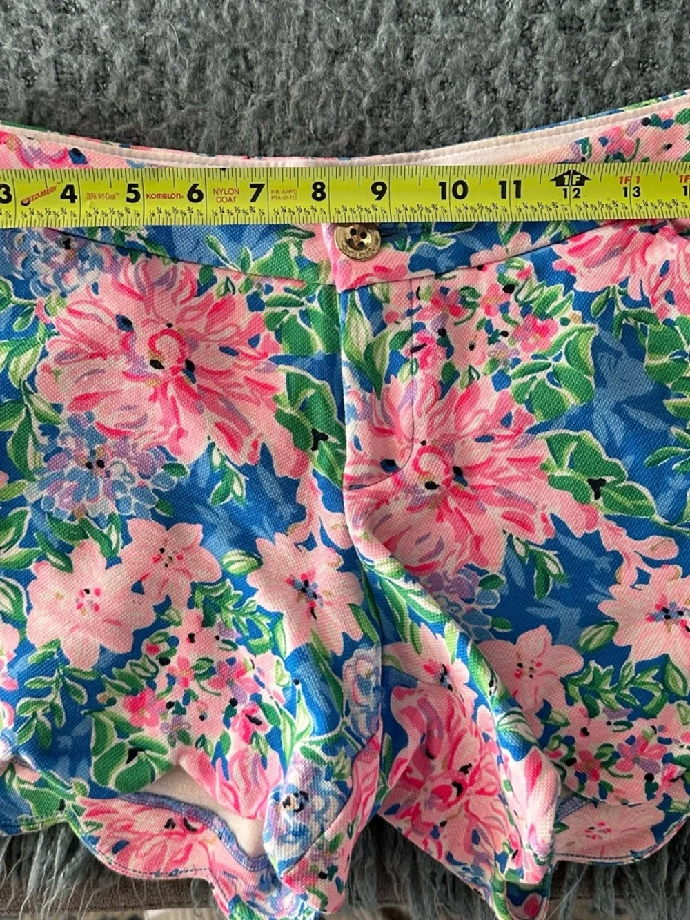 Lilly Pulitzer Pink & Blue Floral Scallop-Hem Shorts - Picture 9 of 9